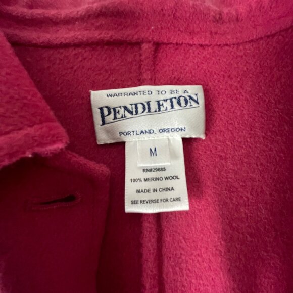 Pendleton Womens Merino Wool Jacket Medium Raspberry Button-Up With Pockets NWT - Picture 3 of 14